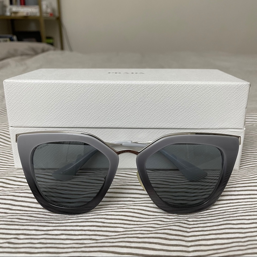 Prada Cat Eye Sunglasses SPR53S Grey Gradient